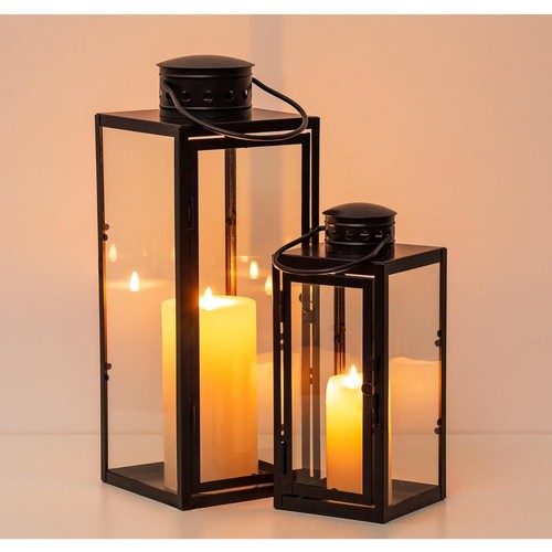 Laterne set schwarz - set,