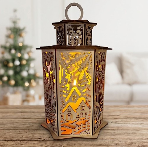 Weihnachtslaterne holz 35cm - holz,