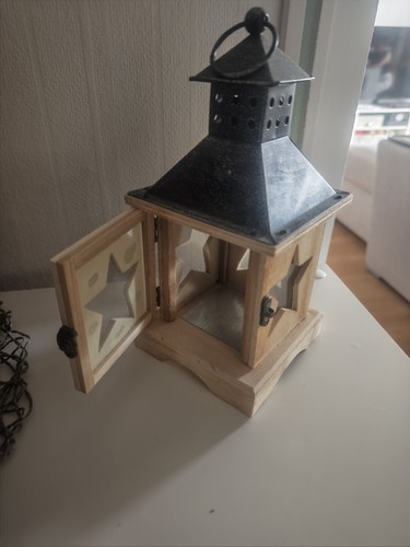 Holz laterne mit sternen - holz-laterne,